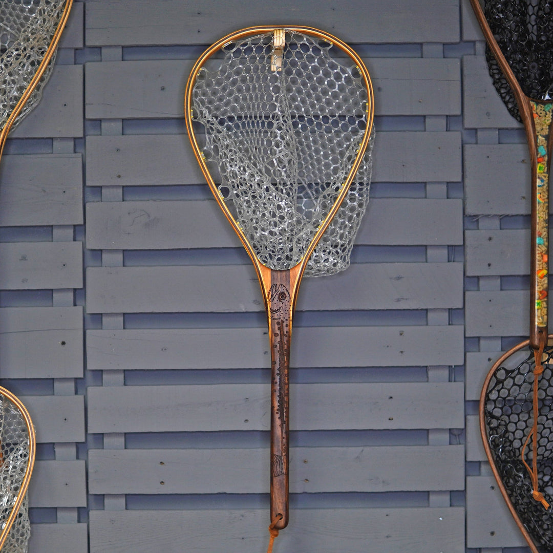 Fat Jake 16"x12" - Rainbow Trout Engraved - Classic Fly Fishing Traditional Landing Net - Madison River Fishing Company
