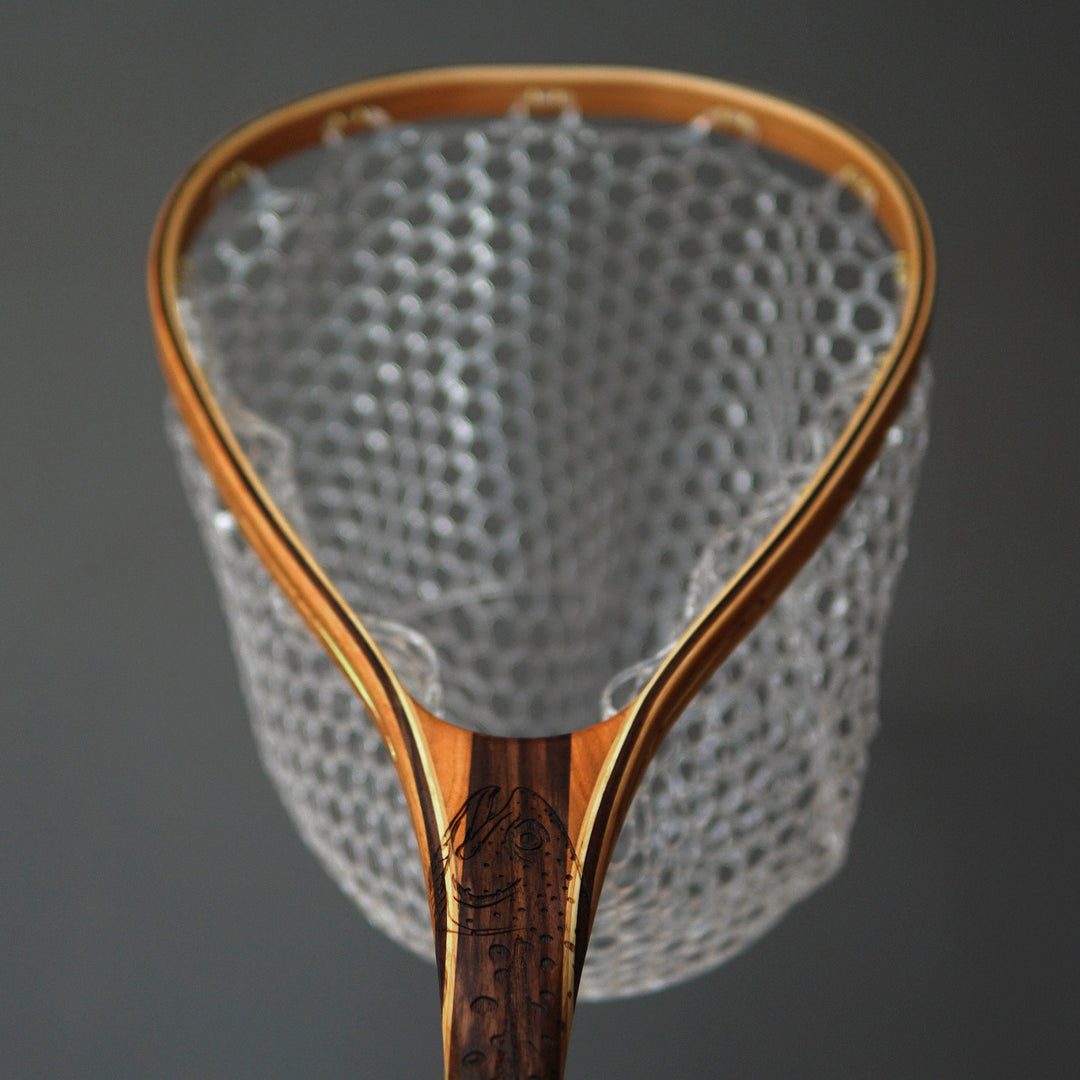 Little Dipper 12"x8" - Rainbow Trout Engraved - Classic Fly Fishing Traditional Landing Net - Madison River Fishing Company