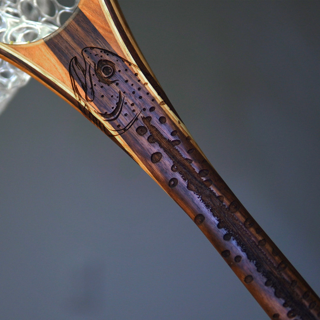 Little Dipper 12"x8" - Rainbow Trout Engraved - Classic Fly Fishing Traditional Landing Net