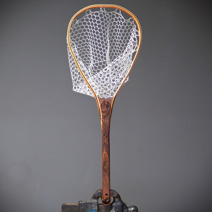 XL 18"x14" - Brook Trout Engraved - Natural Fly Fishing Traditional Landing Net - Madison River Fishing Company