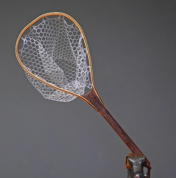 Little Dipper 12"x8" - Brown Trout Engraved - Natural Fly Fishing Traditional Landing Net - Madison River Fishing Company