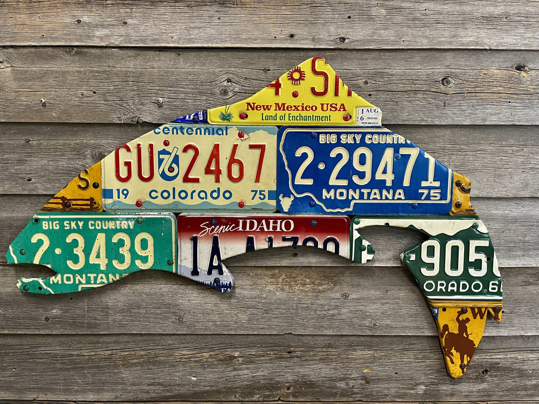 Yellowstone Trout License Plate Art - Madison River Fishing Company