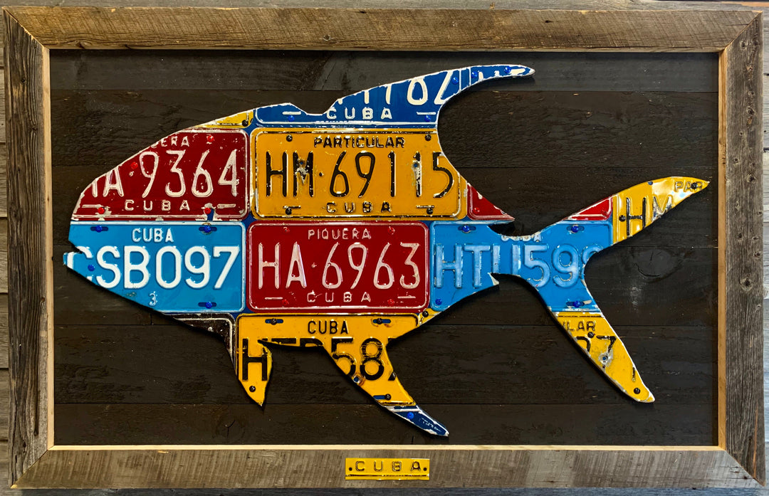 Cuba Permit License Plate Art