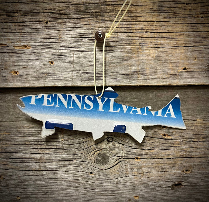 Modern Pennsylvania Trout License Plate Christmas Ornament - Madison River Fishing Company
