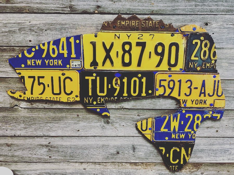 New York Largemouth Bass License Plate Art - Madison River Fishing Company