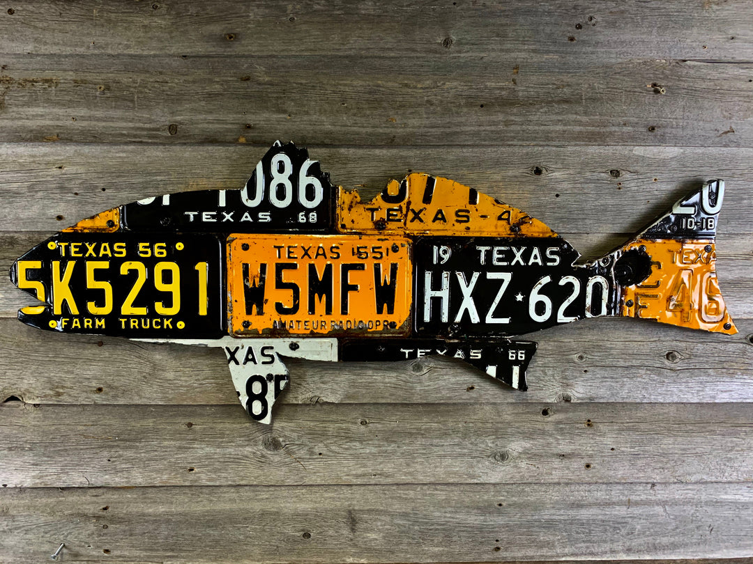 Texas Redfish License Plate Art - Madison River Fishing Company