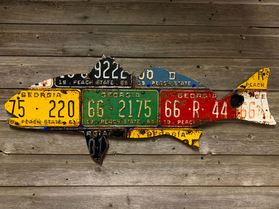 Georgia Vintage Redfish License Plate Art