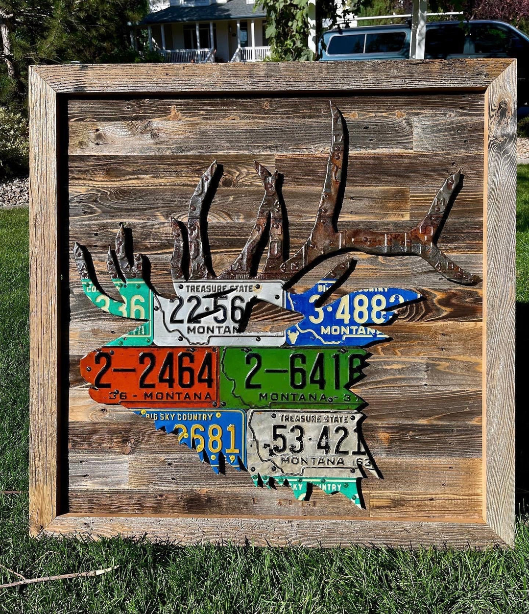 Montana Elk License Plate Art - Madison River Fishing Company