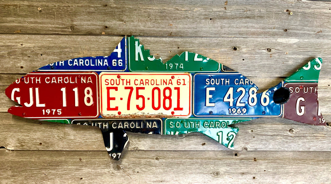 South Carolina Redfish License Plate Art
