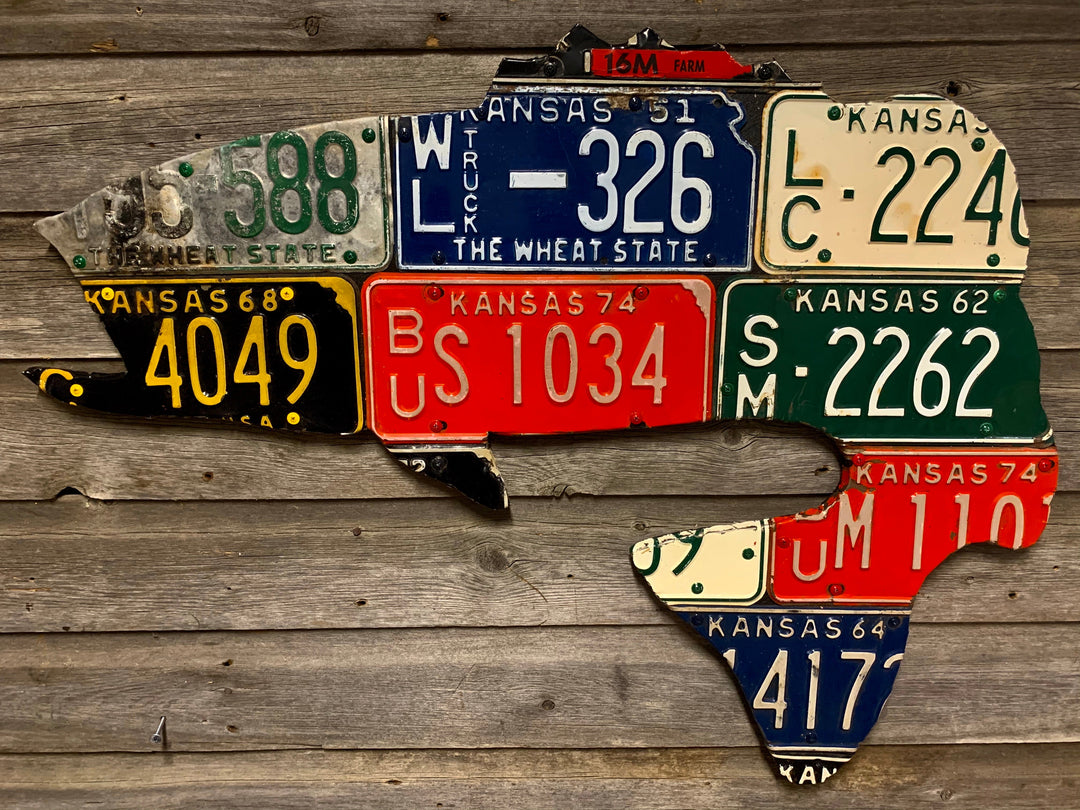 Kansas Largemouth Bass License Plate Art