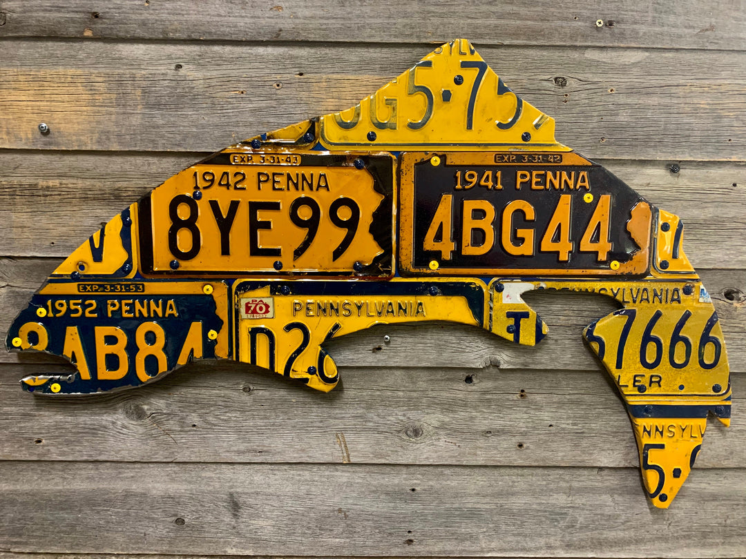 Pennsylvania Vintage Trout License Plate Art