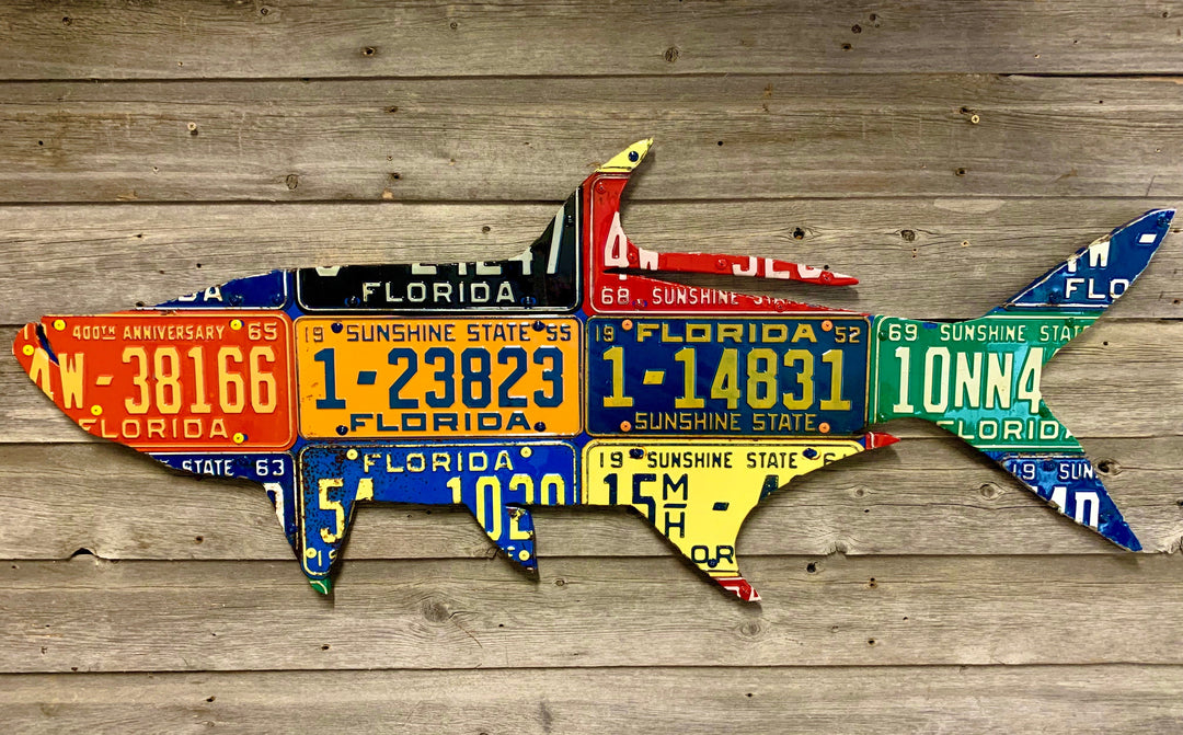 Florida Tarpon Antique License Plate Art - Madison River Fishing Company