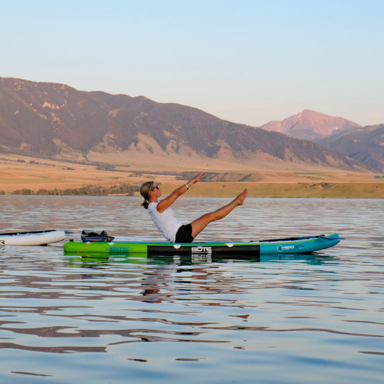 Paddleboarding on Ennis Lake near Ennis, Montana