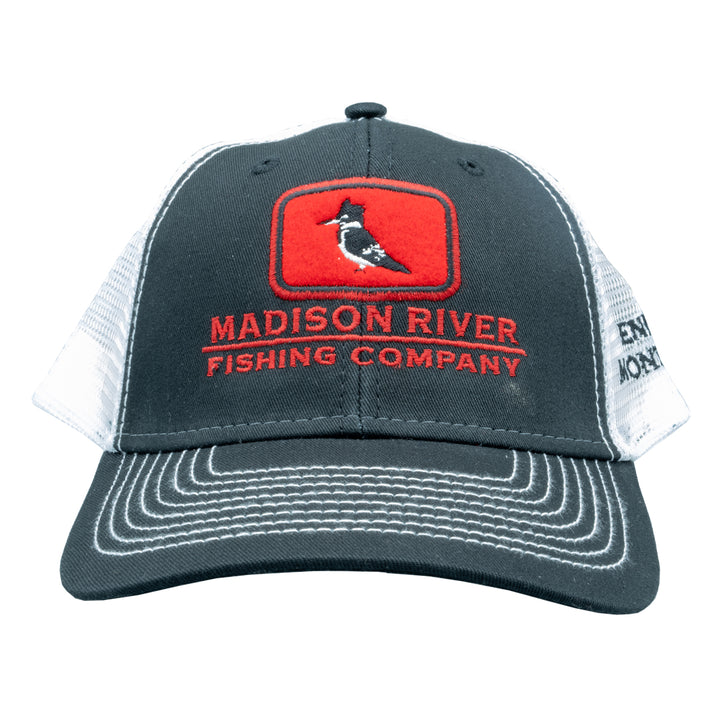 MRFC Logo Kingfisher Sideline Trucker Black/White - Madison River Fishing Company