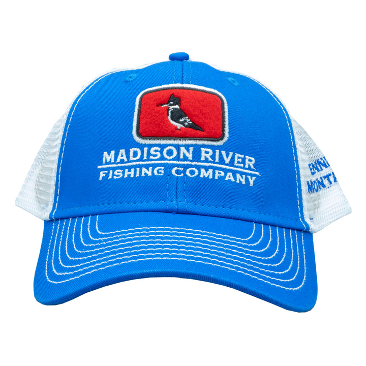 MRFC Logo Kingfisher Sideline Trucker Royal/White - Madison River Fishing Company