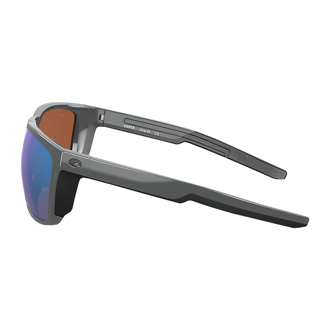 Ferg XL Sunglasses Shiny Gray Green Mirror 580G