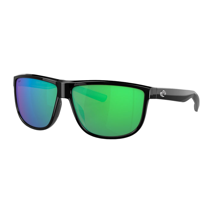 Costa Rincondo Sunglasses Shiny Black Green Mirror 580P