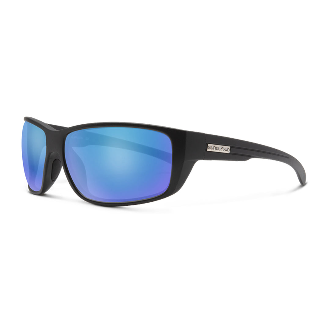 Suncloud Milestone Sunglasses Matte Black Polarized Blue Mirror