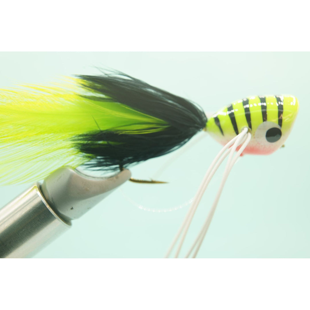Bass Popper W/Legs Chart/Black #6