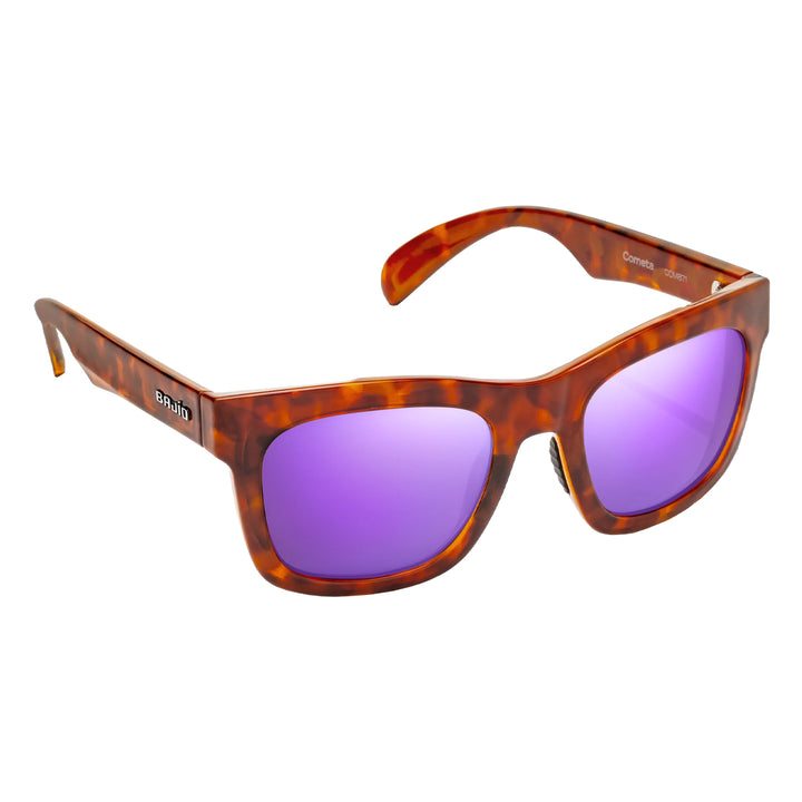 Bajio Sunglasses Cometa Amber Tortoise Gloss Violet Mirror