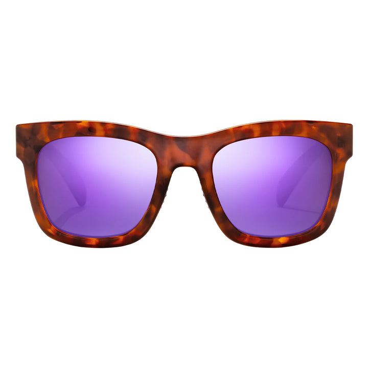 Bajio Sunglasses Cometa Amber Tortoise Gloss Violet Mirror