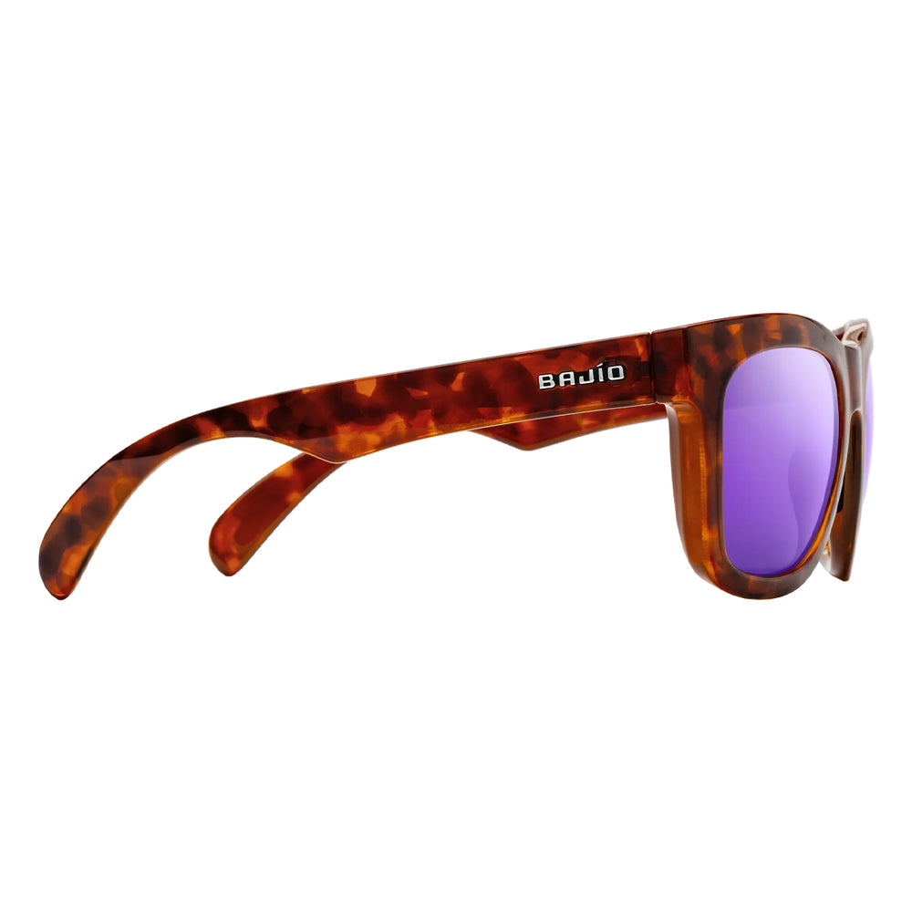 Bajio Sunglasses Cometa Amber Tortoise Gloss Violet Mirror