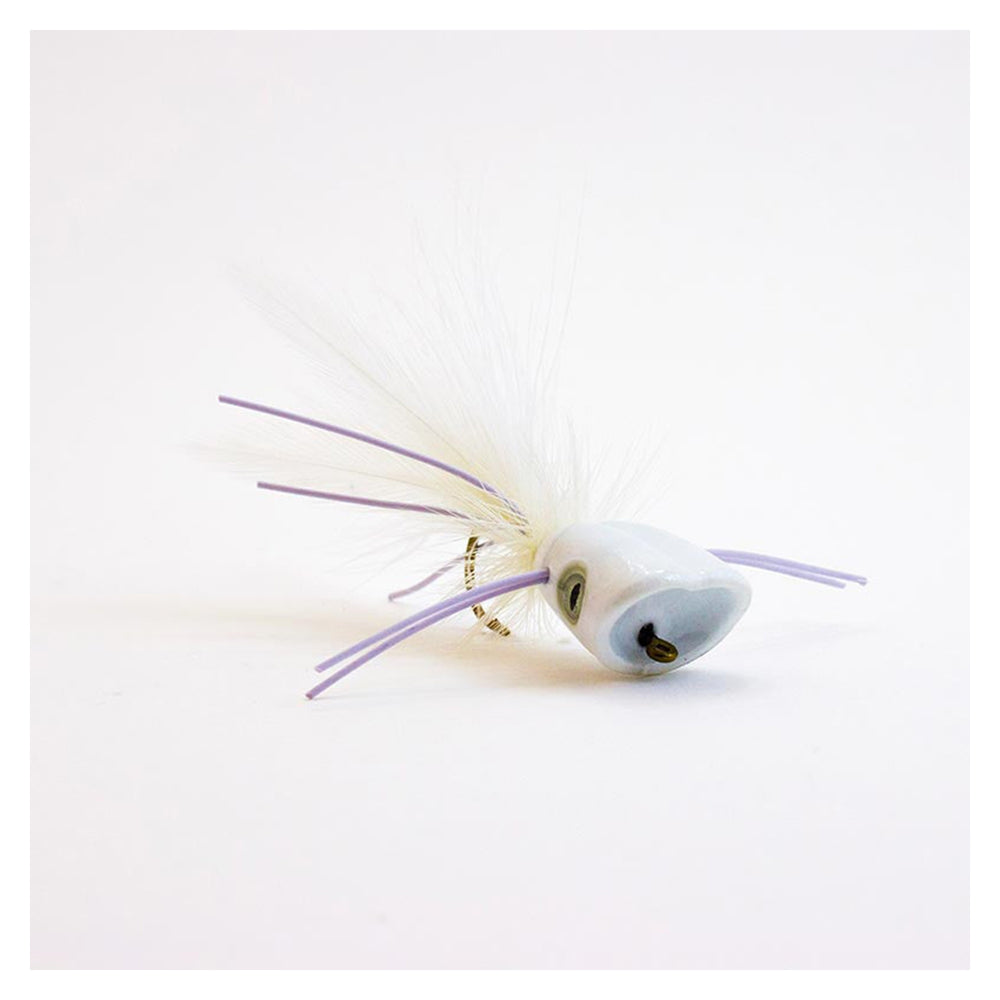 FlyMen Surface Seducer Double Barrel Popper Bodies White