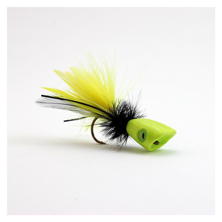 FlyMen Surface Seducer Double Barrel Popper Bodies Yellow Chartreuse