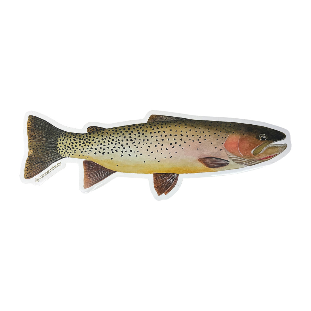 Mike Pepper "Colors on the Fly" 20" Cutthroat Trout Sticker