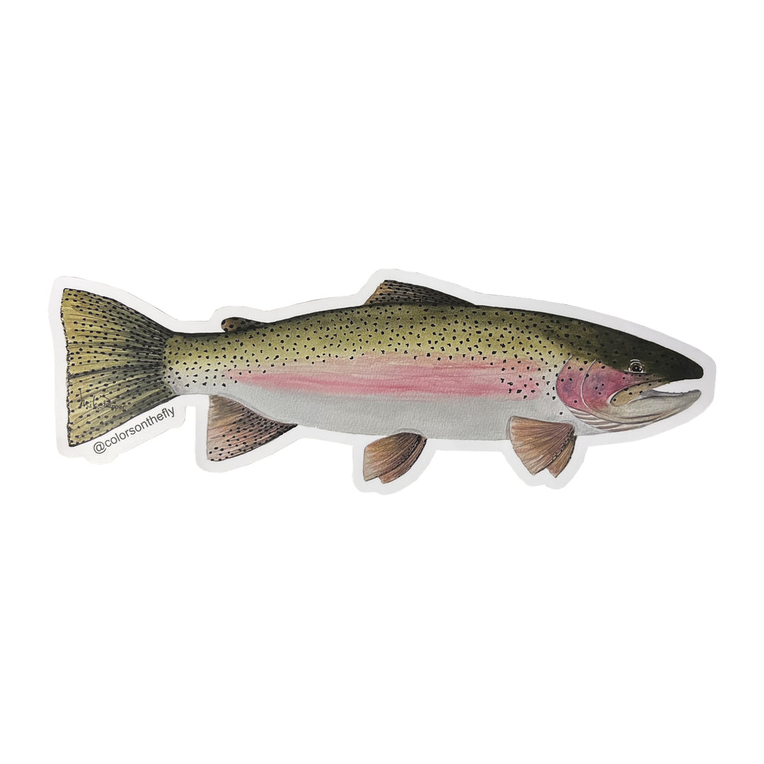 Mike Pepper "Colors on the Fly" 20" Rainbow Trout Sticker