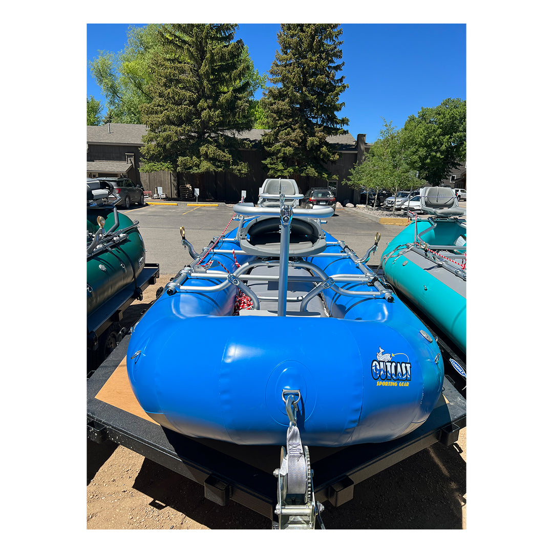 Outcast PAC 1400 Raft Blue with Frame/2021 Tight Lines Trailer