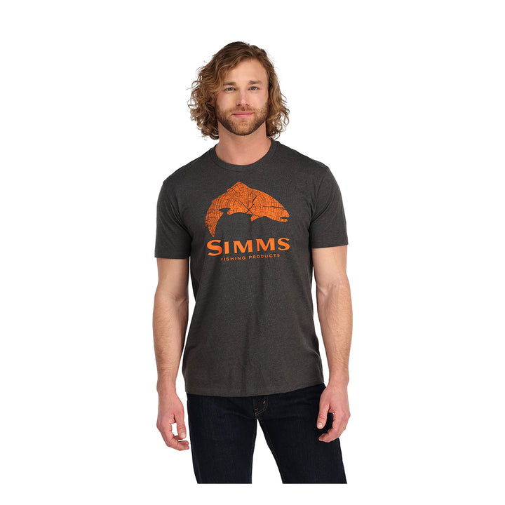 Simms Wood Trout Fill T-Shirt Flame