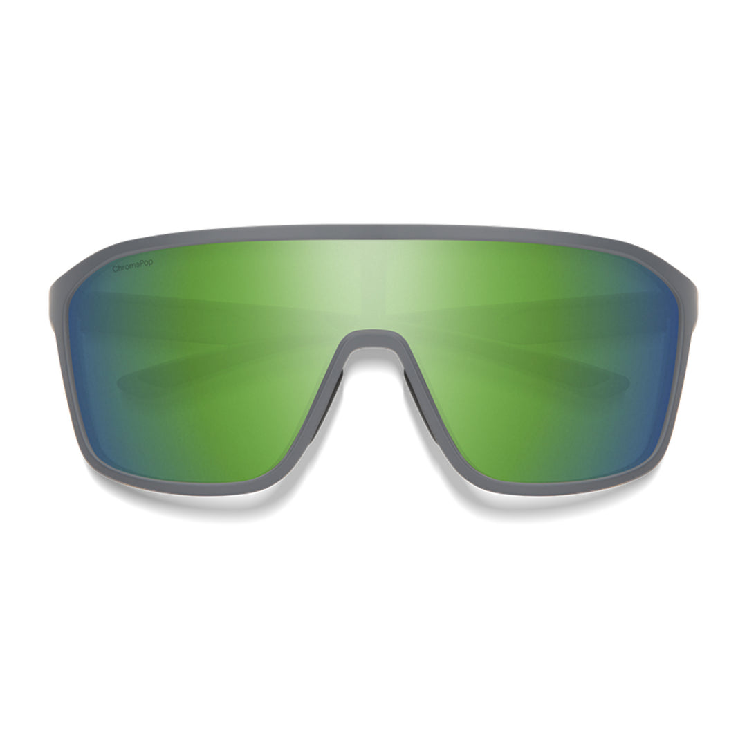 Smith Boomtown Sunglasses Matte Cement ChromaPop Polarized Green Mirror