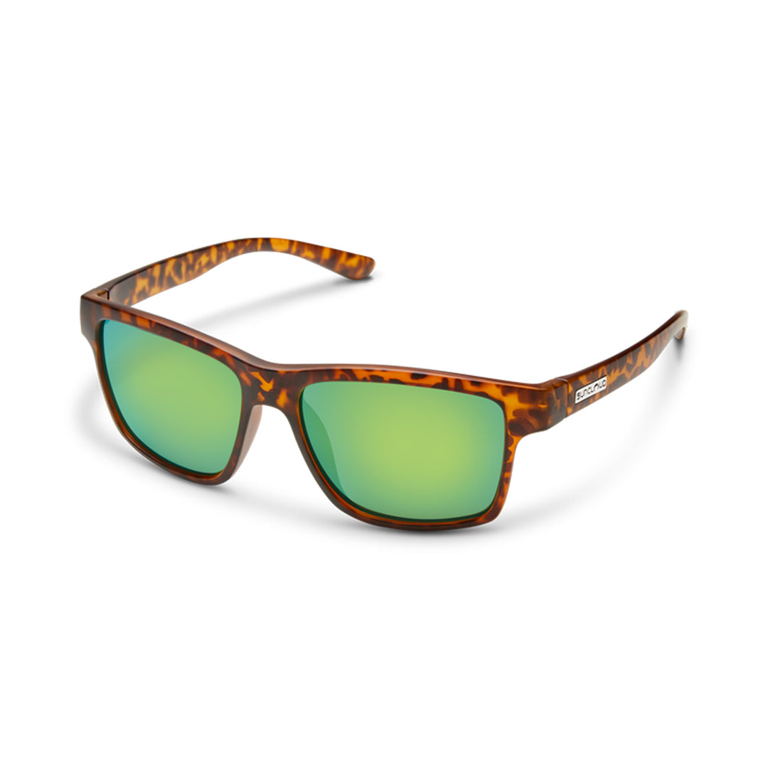Suncloud A-Team Sunglasses Matte Tortoise Polarized Green Mirror