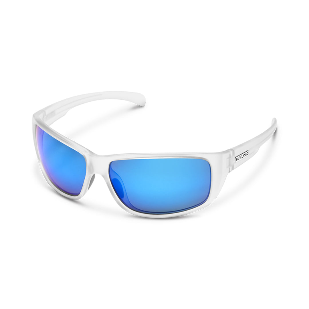 Suncloud Milestone Sunglasses Matte Crystal Polarized Blue Mirror