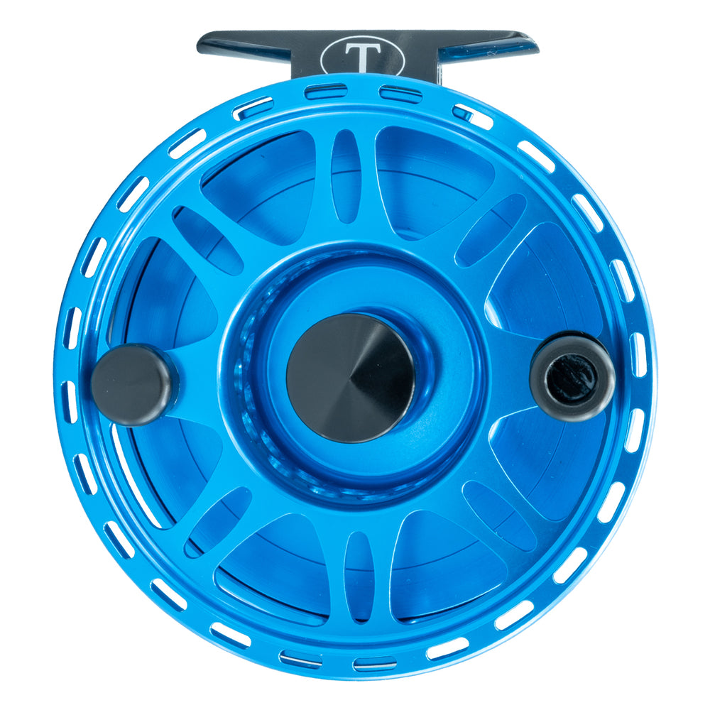 Tibor Riptide Reel Custom Aqua with Jet Black with Redfish Engraving