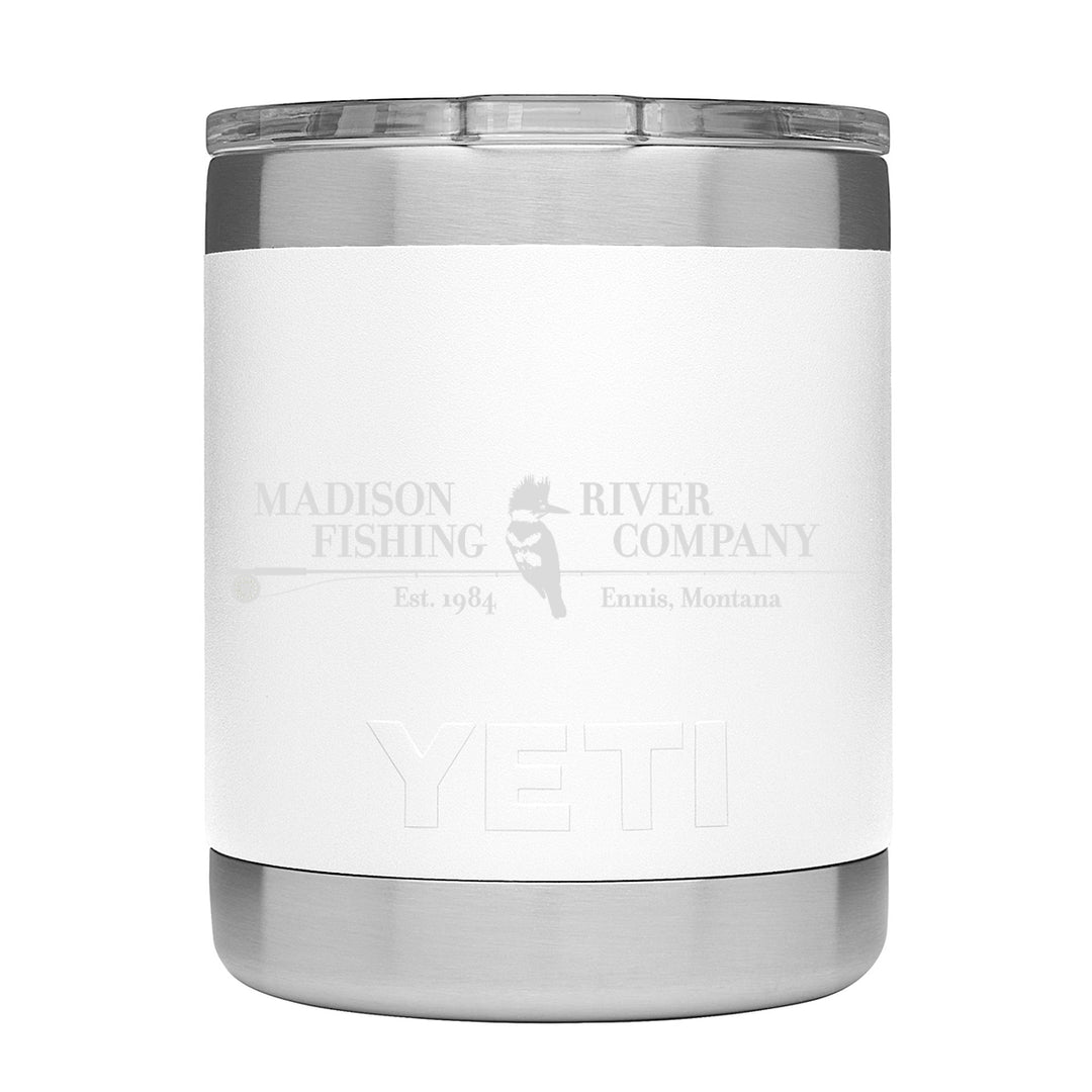 YETI 10oz. Rambler Lowball MRFC Logo White - Madison River Fishing Company