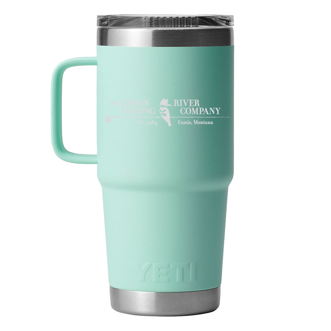 YETI Rambler 20oz Travel Mug MRFC Logo Seafoam - Madison River Fishing Company