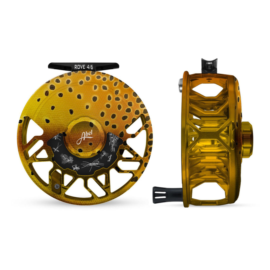 able 4 fly fishing reel Abel ROVE Reel 4/6 Native Cutthroat, Freshwater Flies Engraving with Black Handle