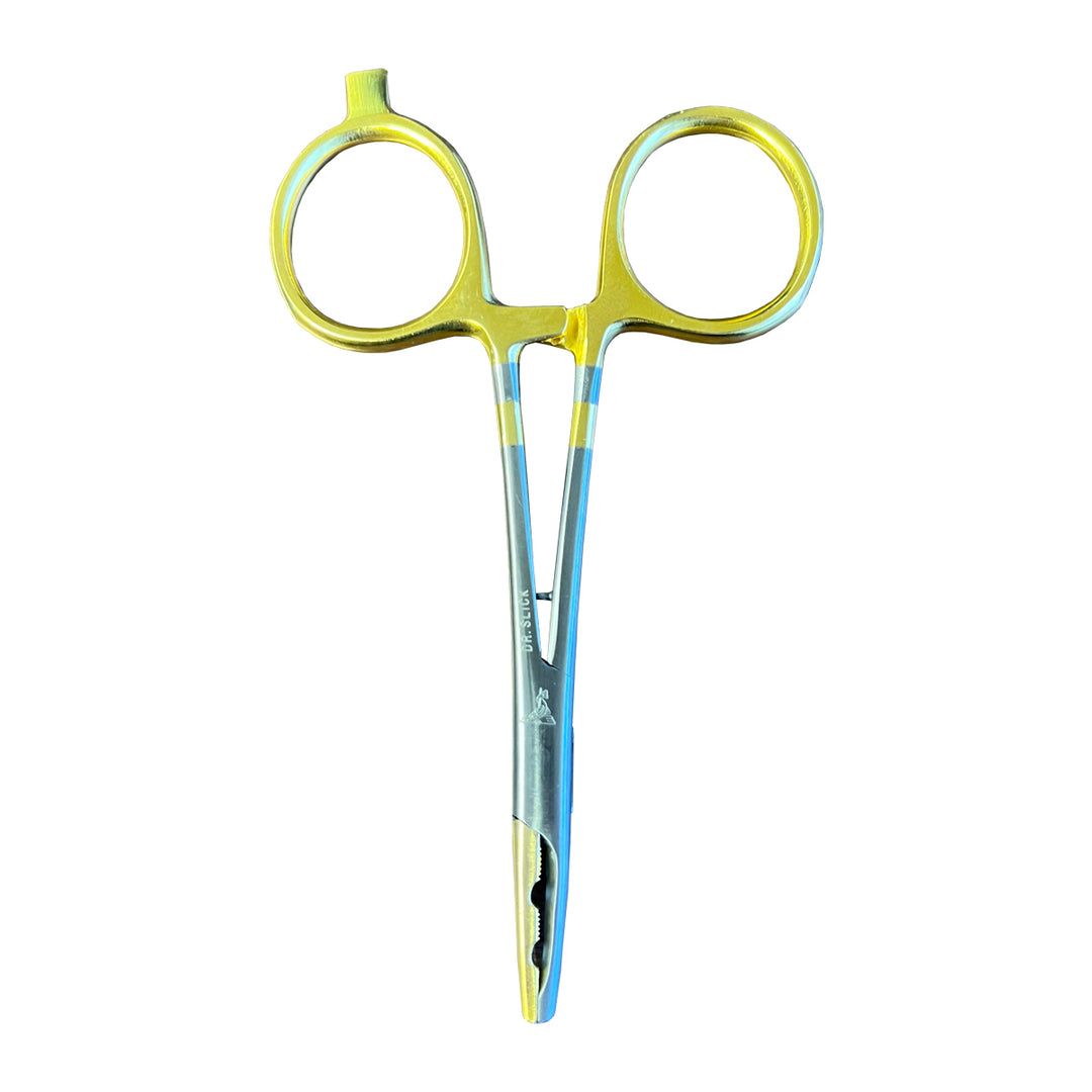 Dr. Slick Split Shot Clamp 5" Gold Jaw & Loops Straight