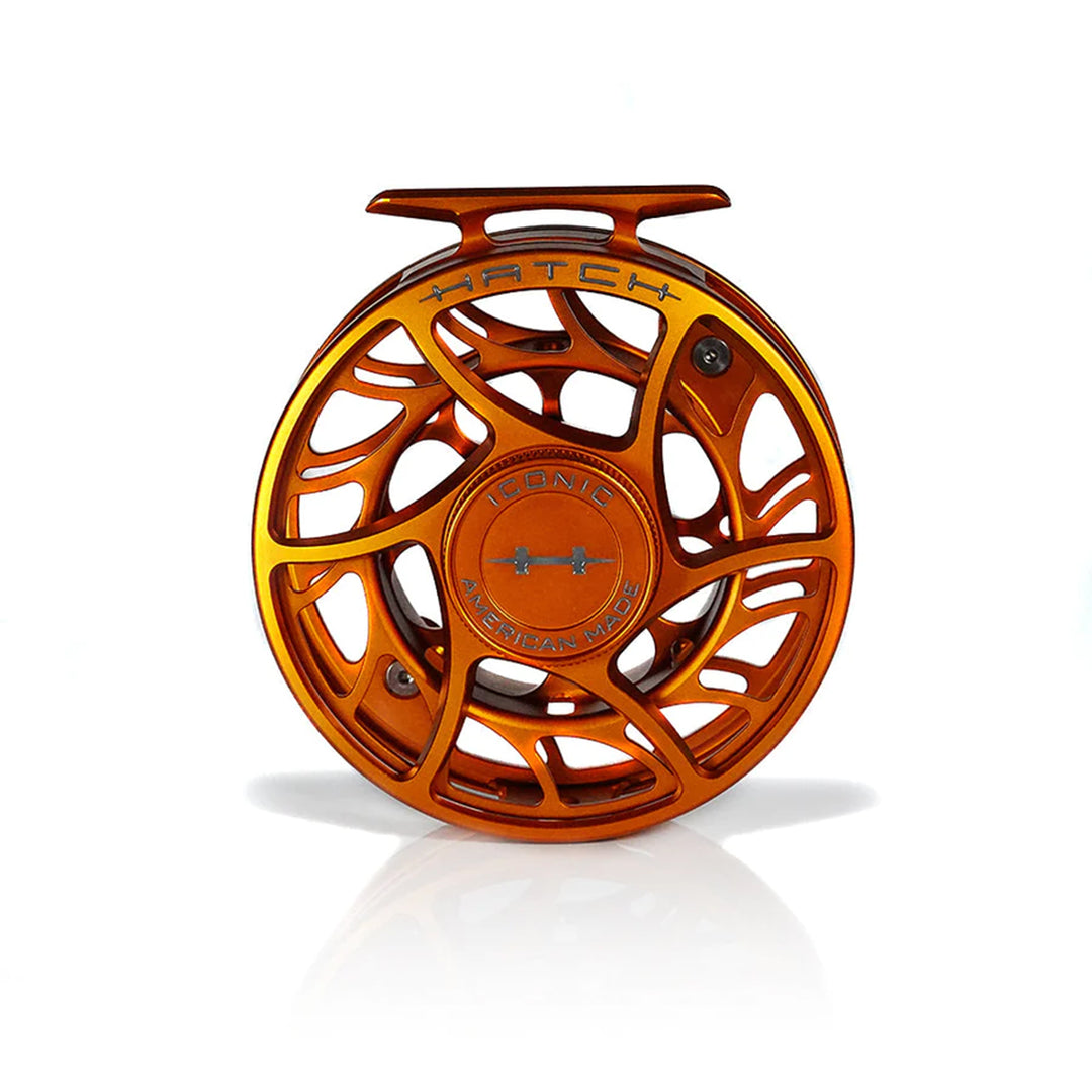 Hatch Iconic 7 Plus Fly Reel Campfire Orange - Madison River Fishing Company