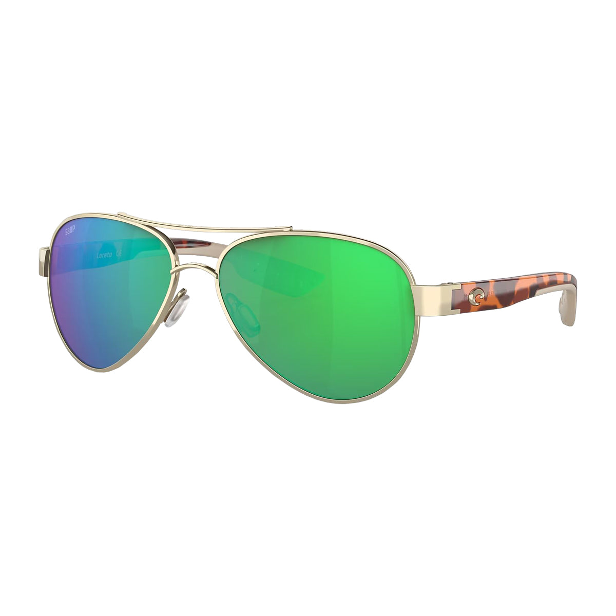 (取寄) コスタ ロレート 580P ポーラライズド サングラス Costa Loreto 580P Polarized Sunglasses Rose Gold Frame/Tortoise Temples Frame/Green Mirror Costa Loreto Sunglasses Rose Gold Green Mirror 580P – Madison