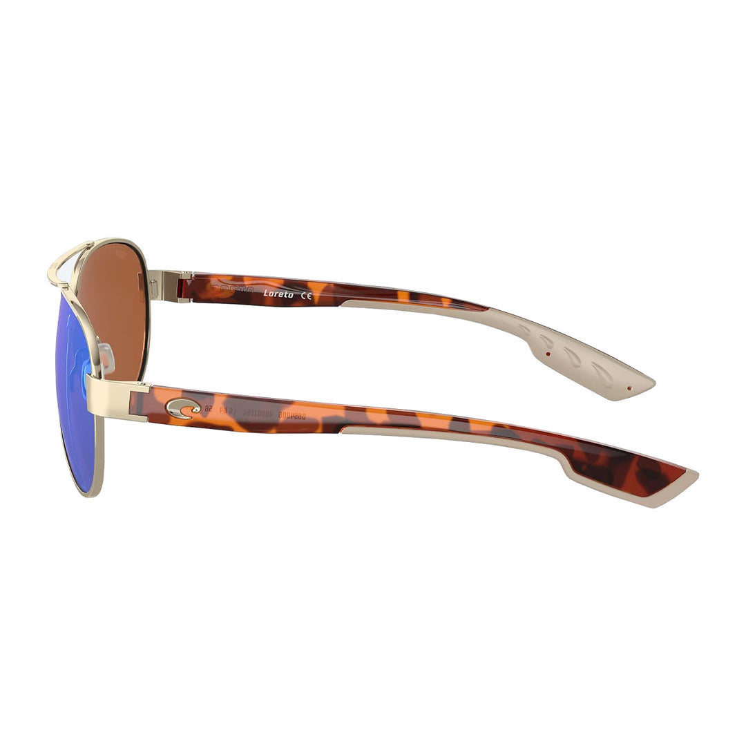 Costa Loreto Sunglasses Rose Gold Green Mirror 580P - Madison River Fishing Company