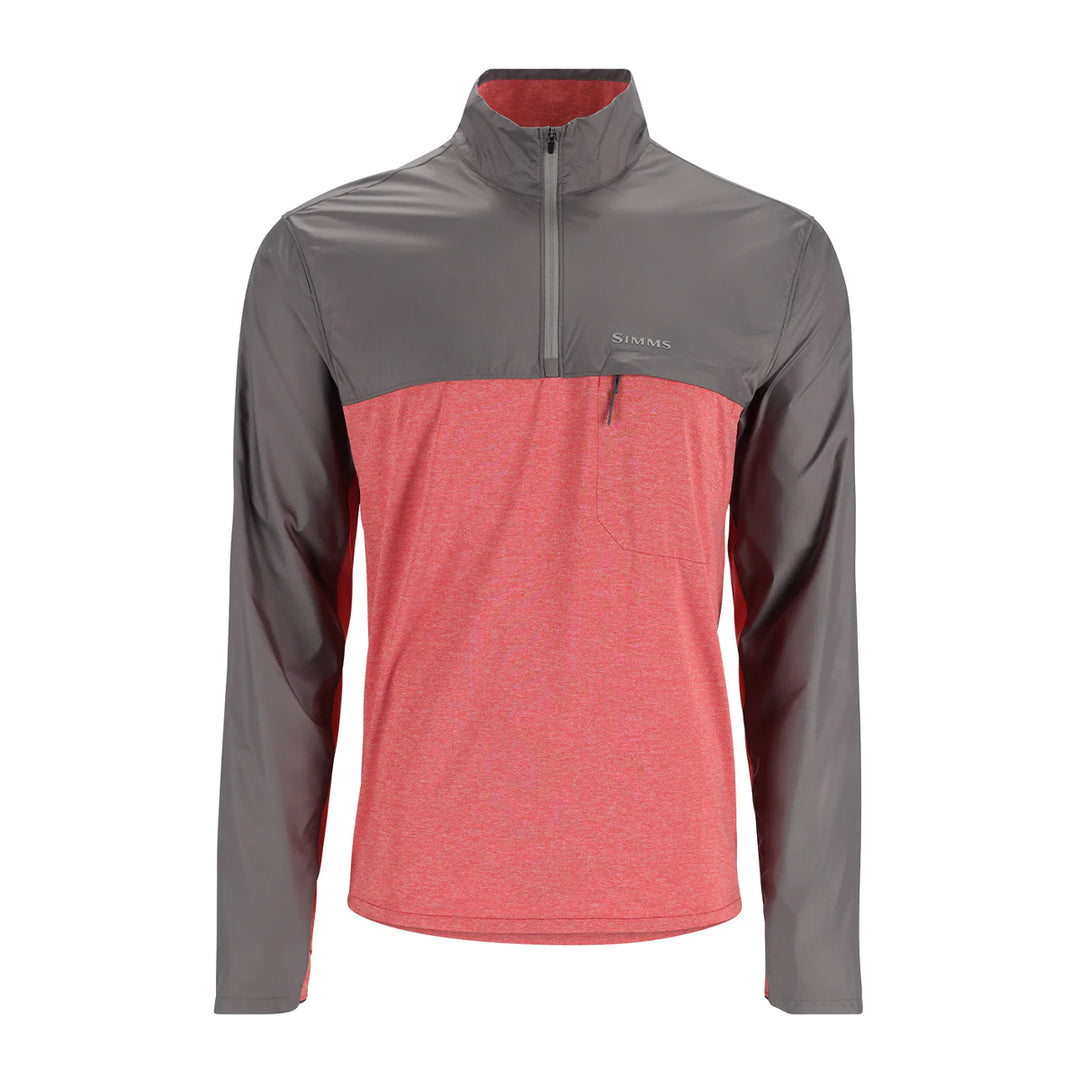 Simms SolarFlex® Wind Half Zip Shirt Cutty Red Htr/Steel