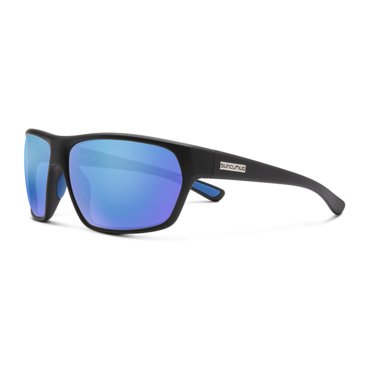 Suncloud Boone Sunglasses Matte Black Polar Blue Mirror – Madison River ...