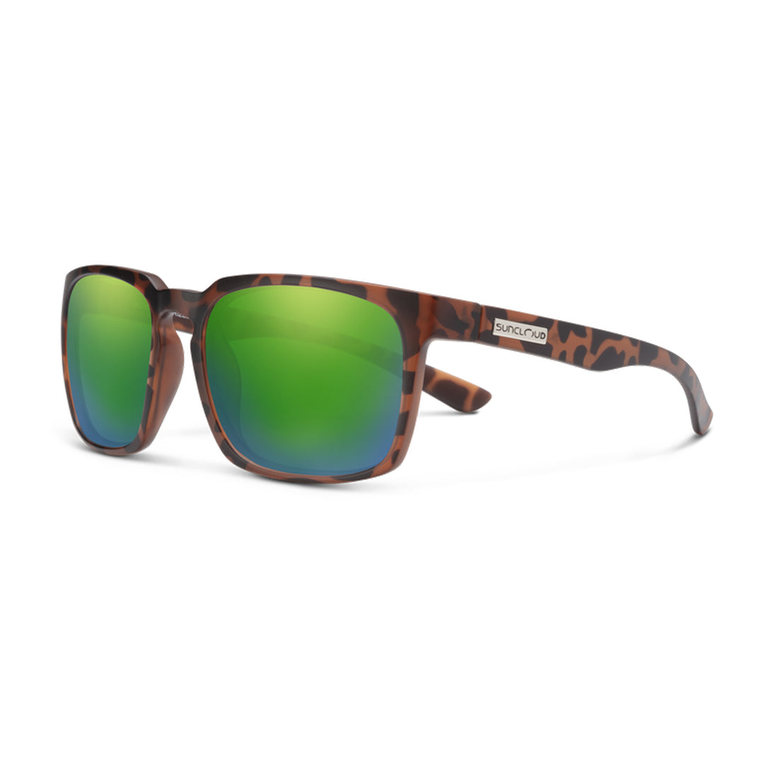 Suncloud Hundo Sunglasses Matte Tortoise Polar Green Mirror