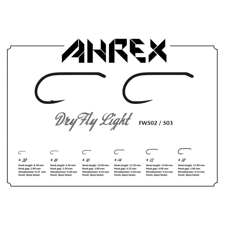 Ahrex FW 502 Dry Fly Light Barbed Hook