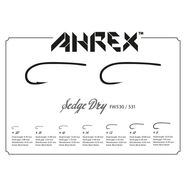Ahrex FW 531 Sedge Dry Hook Barbless