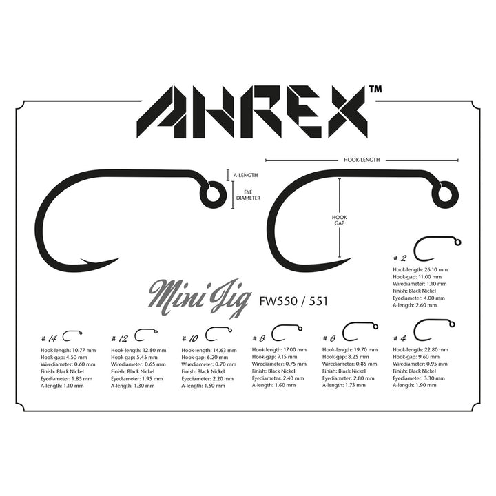 Ahrex FW 551 Mini Jig Barbless Hook