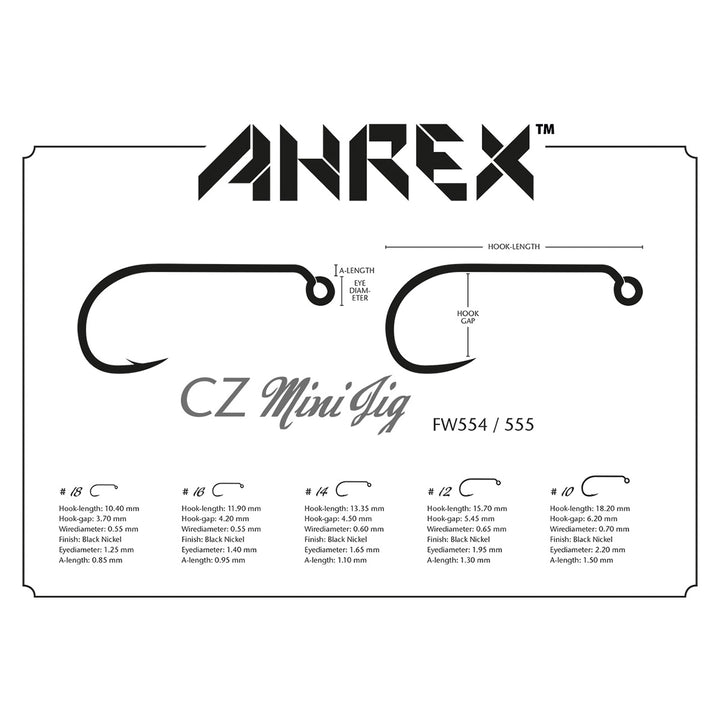 Ahrex FW 555 Barbless CZ Mini Jig Hook - Madison River Fishing Company